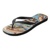 Handschilderd op aantal | Dolfijnen voor afspeeldo Teenslippers (Schuin)