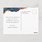 Handschilderde blauwe marmer Dank je Briefkaart (Achterkant)