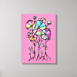 Handschilderen - Abstracte structuurgroep 3 Canvas Afdruk