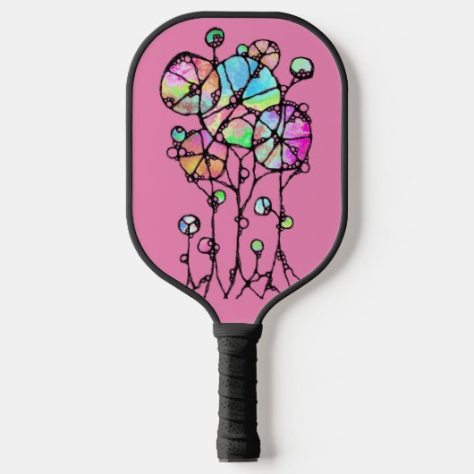 Handschilderen - Abstracte structuurgroep 3 Pickleball Paddle (Voorkant)