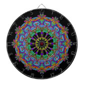 Handschilderend Mandala Klock Face 24 Dartbord (Voorkant)