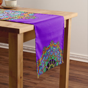 Handschilderend Mandala Klock Face 24 Korte Tafelloper