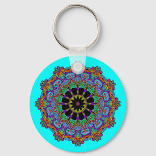 Handschilderend Mandala Klock Face 24 Sleutelhanger