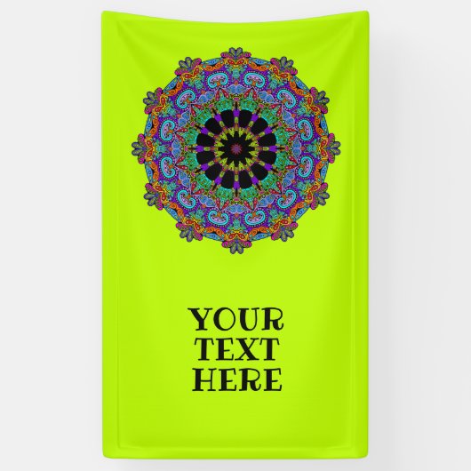 Handschilderend Mandala Klock Face 24 Spandoek (Verticaal)