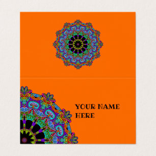 Handschilderend Mandala Klock Face 24 Visitekaartjes
