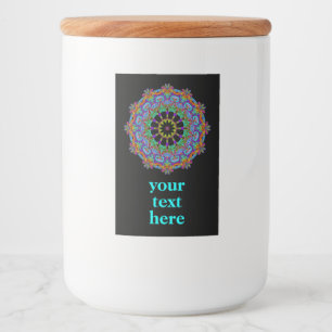 Handschilderend Mandala Klock Face 24 Voedselcontainer Etiket