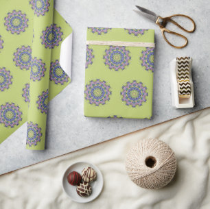Handschilderend Mandala Klock Face 2 Cadeaupapier