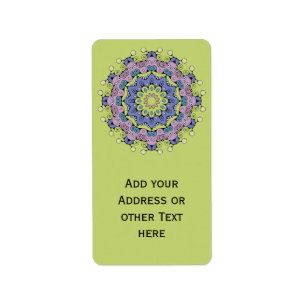 Handschilderend Mandala Klock Face 2 Etiket
