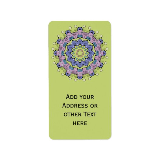 Handschilderend Mandala Klock Face 2 Etiket (Voorkant)