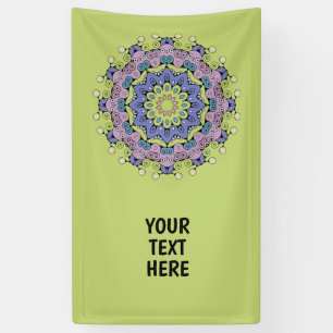 Handschilderend Mandala Klock Face 2 Spandoek