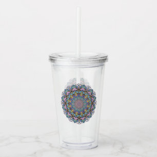 Handschilderend Mandala Klock Face 3 Acryl Drinkbeker