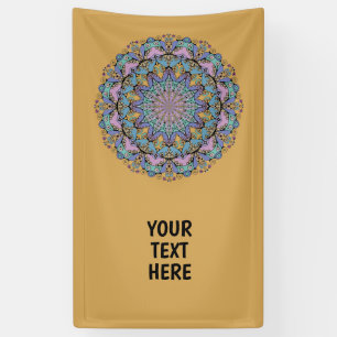 Handschilderend Mandala Klock Face 3 Spandoek