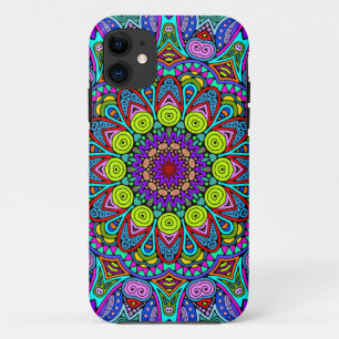 Handschilderend Mandala Klock Face 4 iPhone 11 Hoesje