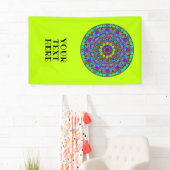 Handschilderend Mandala Klock Face 4 Spandoek (Insitu)