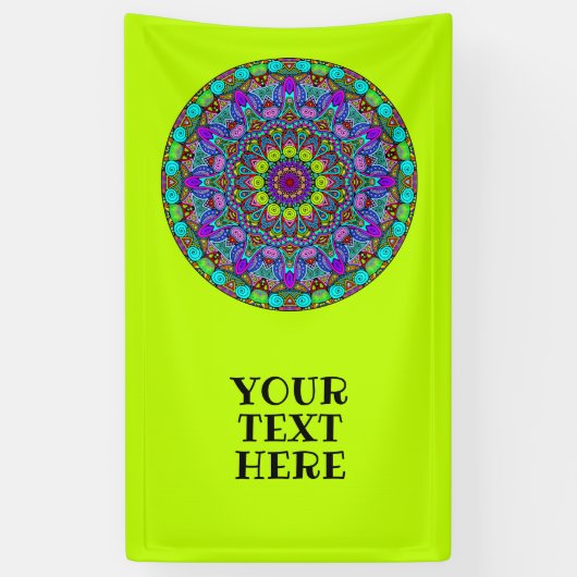 Handschilderend Mandala Klock Face 4 Spandoek (Verticaal)