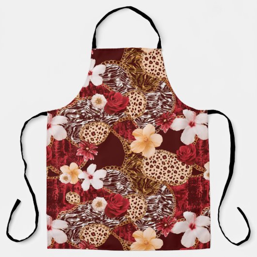 Handschilderende Abstracte Waterverf Zebra Schort (Voorkant)