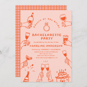 Handschilderij Retro Hedendaags Bachelorette Onder Kaart