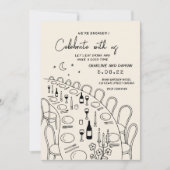 Handschilderij Retro Hedendaags Verloving Kaart (Voorkant)