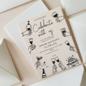 Handschilderij Retro Hedendaags Verloving Kaart