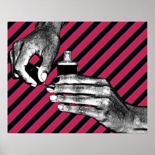 Handschilderingen Vingernagels Manicure Makeup sch Poster