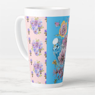 Handschildpad roze blauwe boedgie florale latte Mo Mok