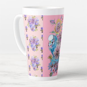 Handschildpad roze blauwe boedgie florale latte Mo Mok
