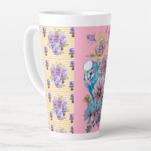 Handschildpad roze blauwe boedgie florale latte Mo Mok
