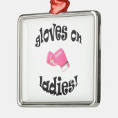 Handschoenen op dames! metalen ornament (Links)