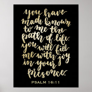 Handschrift 16:11 Gold Glitter Poster