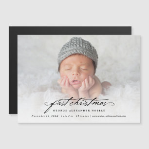 handschrift Baby eerste kerstfotokaart