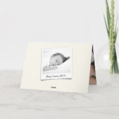 handschrift, baby's eerste kerstfoto feestdagen kaart (Achterkant)