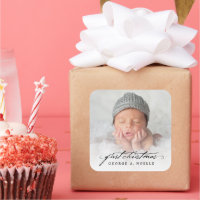handschrift, baby's eerste kerstfoto