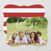 Handschrift Believe Holiday Fotokaart 2 Feestdagenkaart (Voorkant / Achterkant)