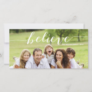 Handschrift Believe Kerst Fotokaart Feestdagenkaart