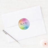 Handschrift dank u script tekst partij kleurrijk ronde sticker (Envelop)