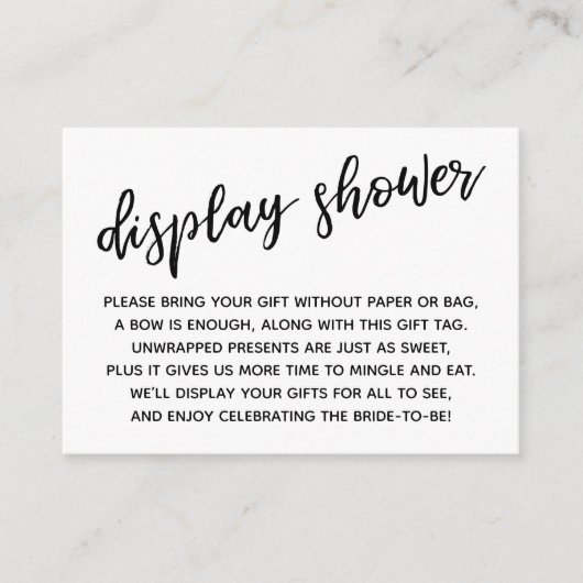 Handschrift Display Cadeau Informatiekaartje (Voorkant)