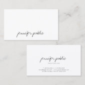 Handschrift Eenvoudige Elegante Sjabloon Professio Visitekaartje (Voorkant / Achterkant)