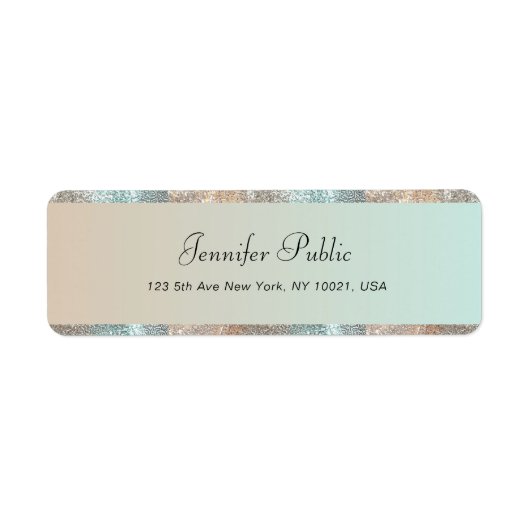 Handschrift Elegant Glitter Hand Script Modern Etiket (Voorkant)