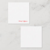 Handschrift Elegant Plain Eenvoudig Rood Wit Notitiekaartje (Voorkant / Achterkant)