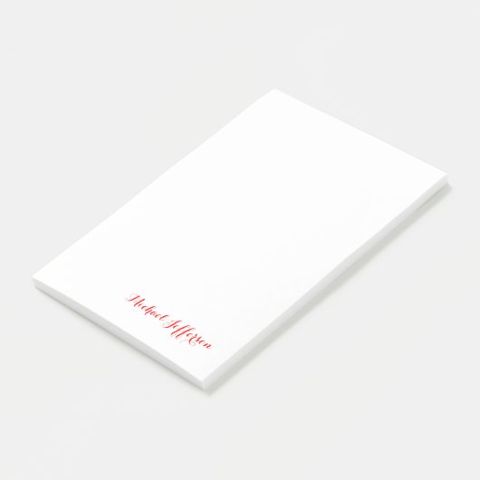 Handschrift Elegant Plain Eenvoudig Rood Wit Post-it® Notes (Schuin)