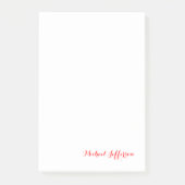 Handschrift Elegant Plain Eenvoudig Rood Wit Post-it® Notes (Voorkant)