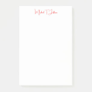 Handschrift Elegant Plain Eenvoudig Rood Wit Post-it® Notes