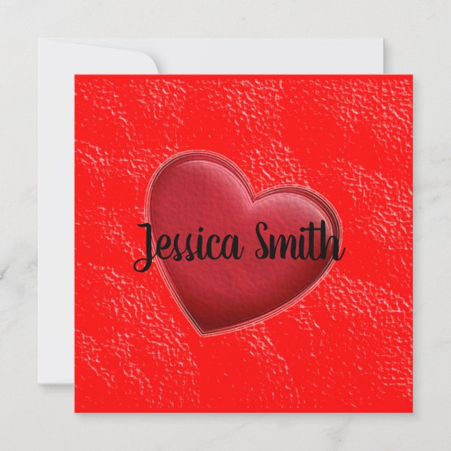Handschrift Elegante naam Rode Hart Liefde Romance (Voorkant)