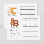 Handschrift FlashCards voor de kleuterschool | B,  Briefkaart (Voorkant / Achterkant)