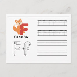 Handschrift FlashCards voor de kleuterschool | F,  Briefkaart