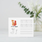 Handschrift FlashCards voor de kleuterschool | J, Briefkaart (Staand voorkant)