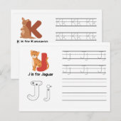Handschrift FlashCards voor de kleuterschool | J, Briefkaart (Voorkant / Achterkant)