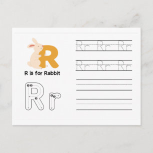 Handschrift FlashCards voor de kleuterschool   R,  Briefkaart