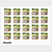 Handschrift Geloven | Vakantie foto adreslabel Vierkante Sticker (Vel)