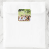 Handschrift Geloven | Vakantie foto adreslabel Vierkante Sticker (Tas)